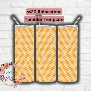Rhinestone Tumbler Template, ss20 Rhinestone Template, 20oz Skinny HOGG, Honeycomb Pattern, Seamless Pattern, Geometric Template for Tumbler