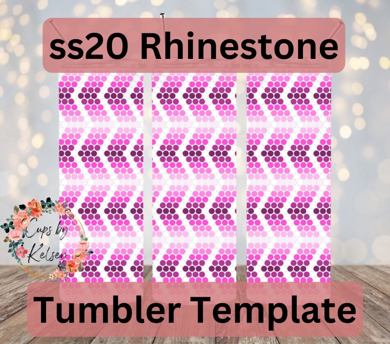 Rhinestone Tumbler Template, Zig Zag, Ss20 Rhinestone Template, 20oz ...