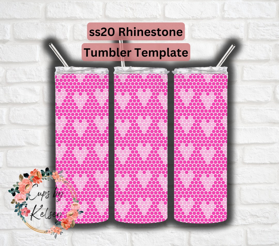 Rhinestone Tumbler Template, Hearts, Ss20 Rhinestone Template, 20oz ...
