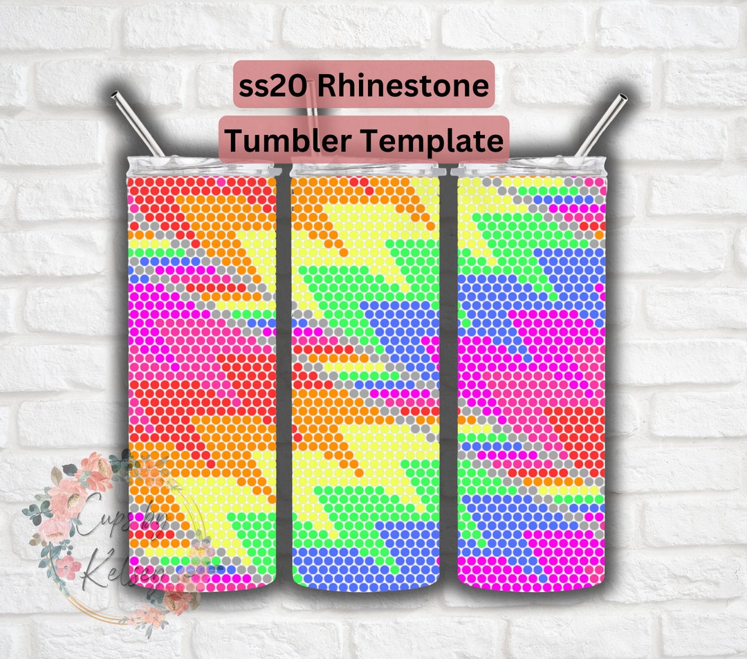 Neon Rhinestone Tumbler Template, Ss20 Rhinestone Template, 20oz HOGG ...