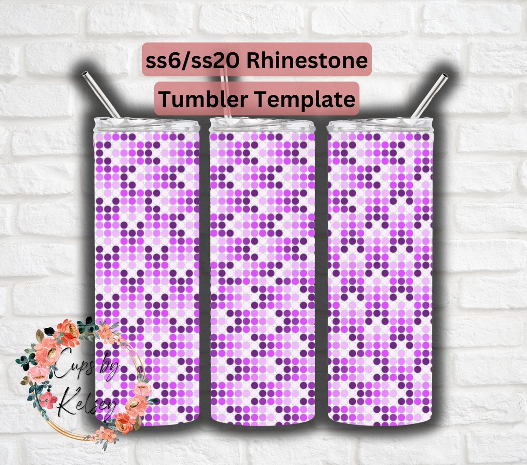 Purple Rhinestone Tumbler Template, Ss20 Rhinestone Template, Ss6 ...
