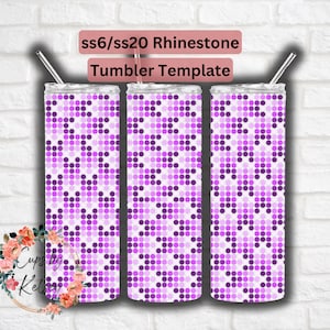 Purple Rhinestone Tumbler Template, ss20 Rhinestone Template, ss6 Rhinestone, 20oz HOGG, Grid Pattern, Purple Ombre Grid Rhinestone Design