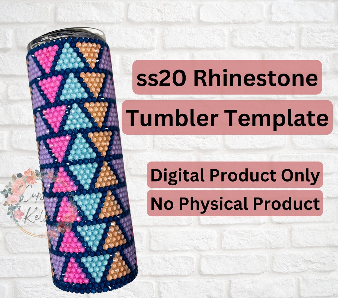 Geometric Rhinestone Tumbler Template, Ss20 Rhinestone Template, 20oz ...