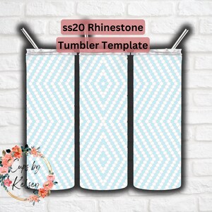 Double Diamond Rhinestone Tumbler Template, ss20 Rhinestone Template, 5mm, 20oz HOGG, Honeycomb Pattern, Geometric Design, Seamless Pattern