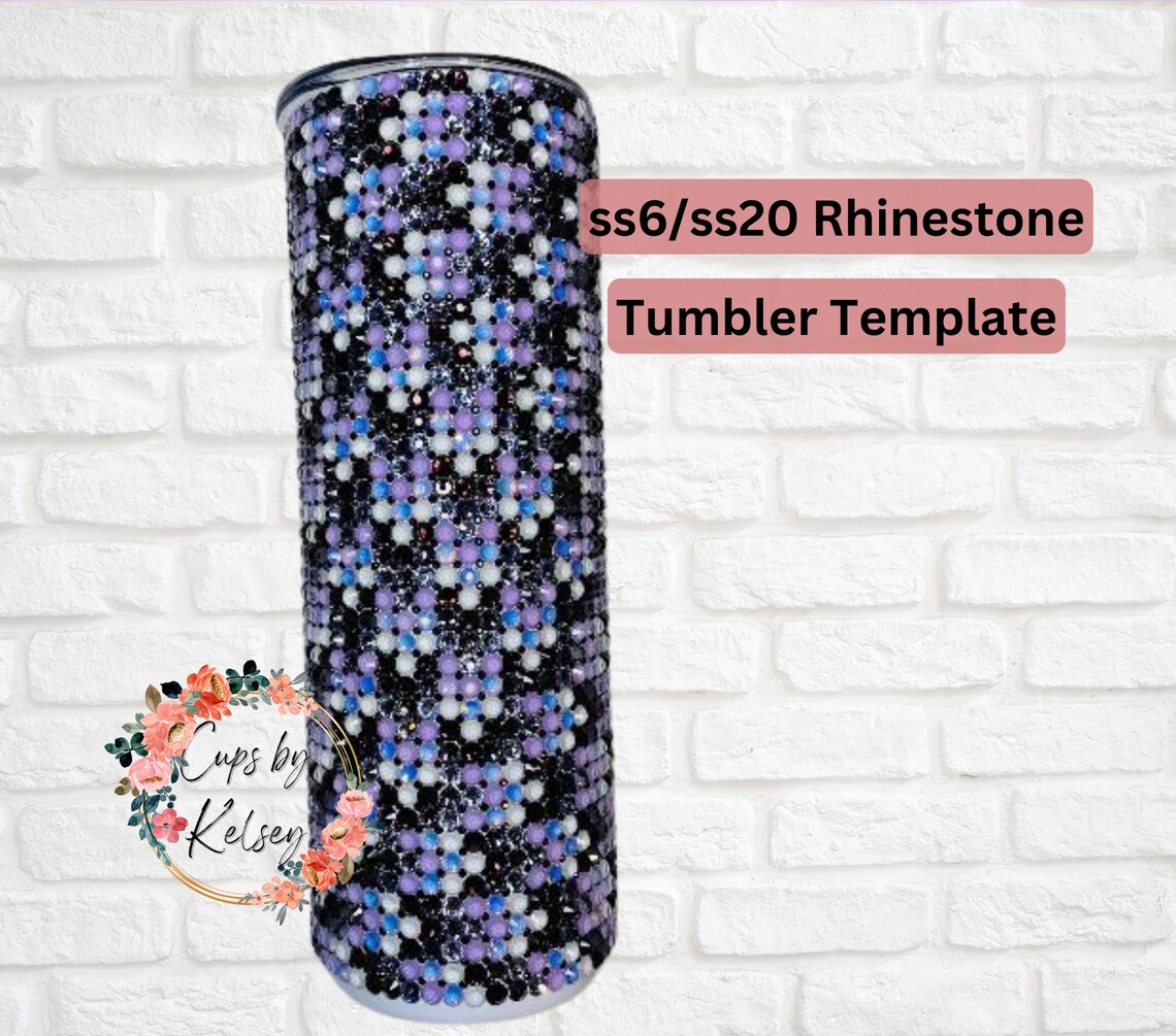 Purple Rhinestone Tumbler Template, Ss20 Rhinestone Template, Ss6 ...