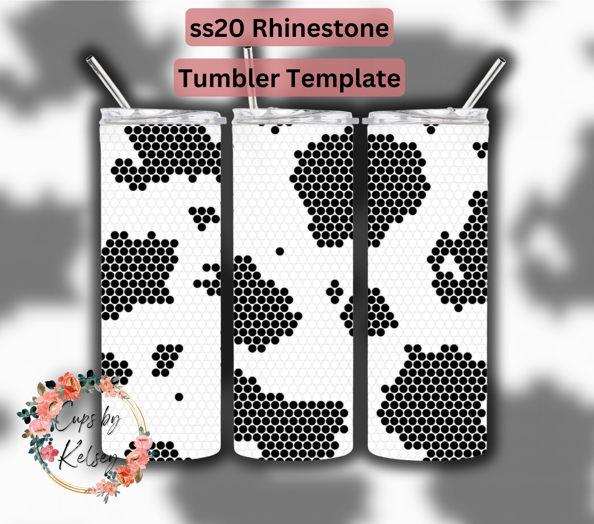 Rhinestone Tumbler Template, Ss20 Rhinestone Template, 20oz Skinny HOGG ...