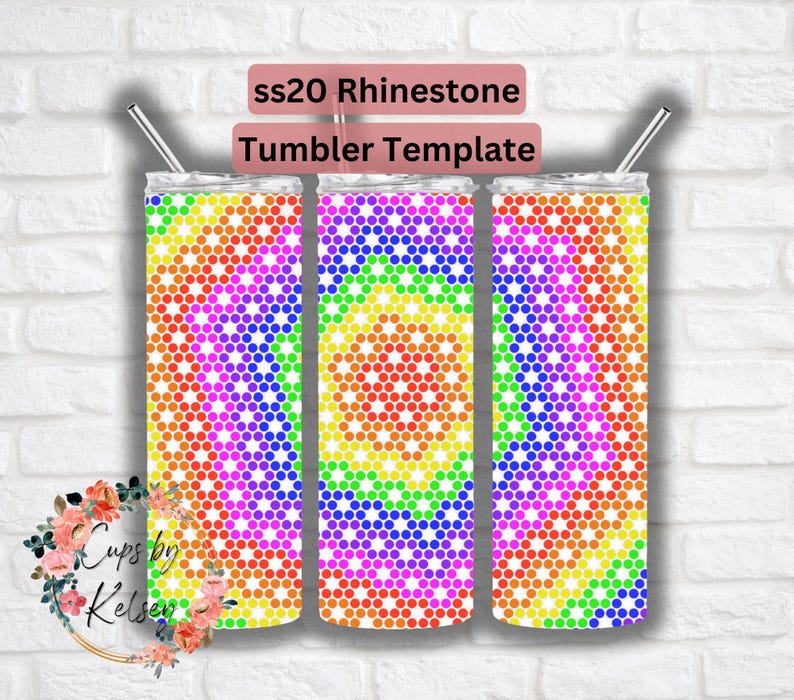 Rhinestone Tumbler Template, Ss20 Rhinestone Template, 20oz Skinny HOGG ...