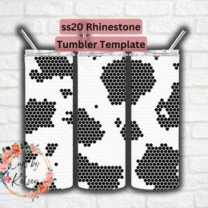 Rhinestone Tumbler Template, ss20 Rhinestone Template, 20oz Skinny HOGG, Honeycomb Pattern, Seamless Pattern, Template for Tumblers, Cowhide
