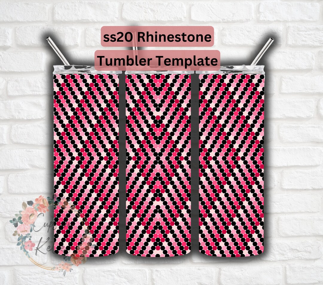 Pink Ombre Rhinestone Tumbler Template, Ss20 Rhinestone Template, 20oz ...