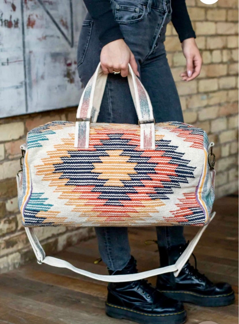 Ruggine Boho Chic Handmade Aztec Weekender Bag