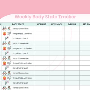 Weekly Nervous System Regulation  Tracker