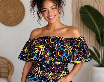 African Print off Shoulder Top: Handmade Ankara Summer Blouse - Etsy