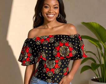 African Print off Shoulder Top: Handmade Ankara Summer Blouse - Etsy