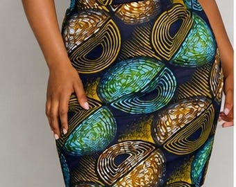 Falda lápiz con estampado africano vibrante: falda Ankara de talle alto