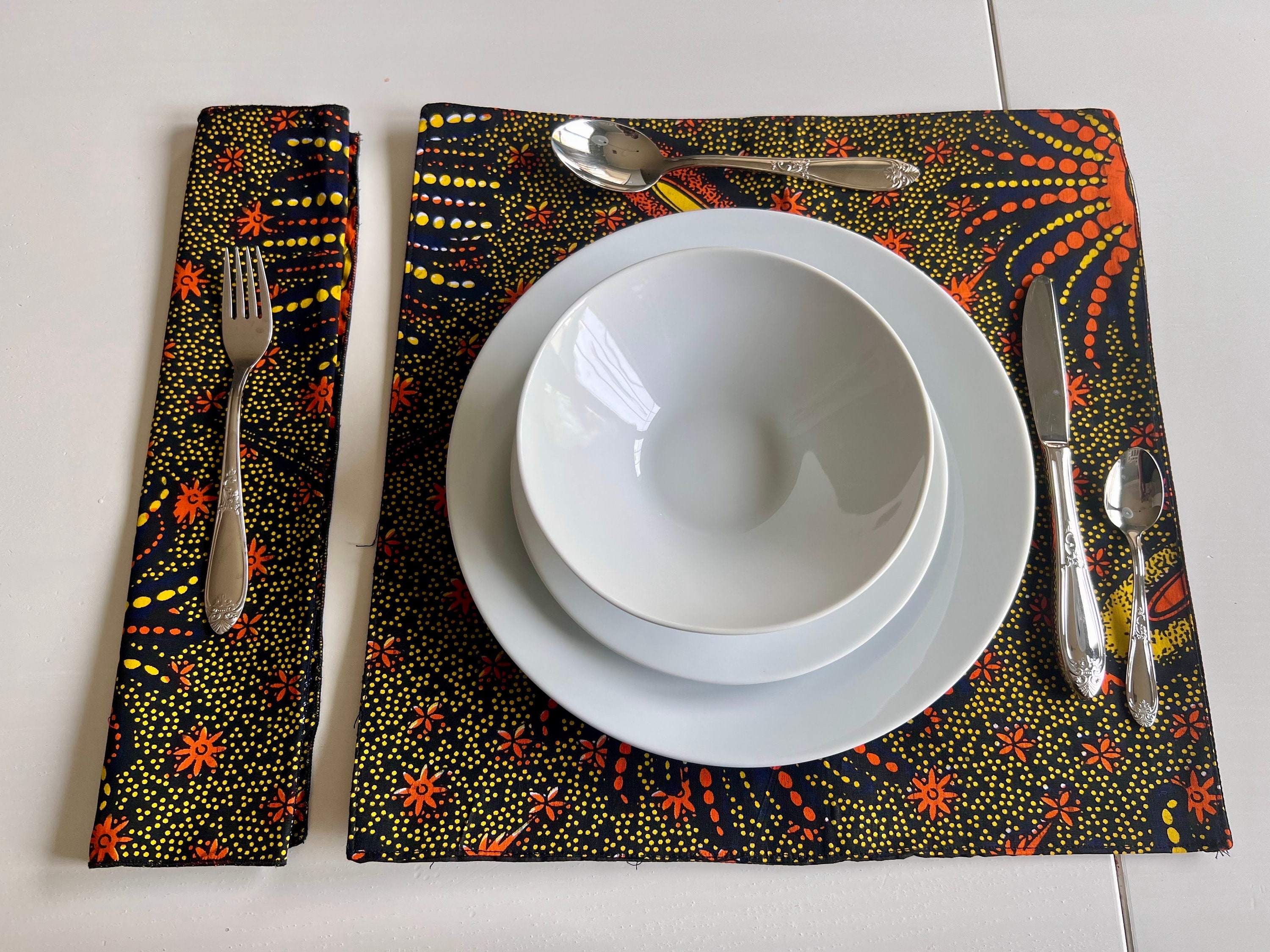 13 Pieces Placemat Set African Print Placemats Unique Etsy