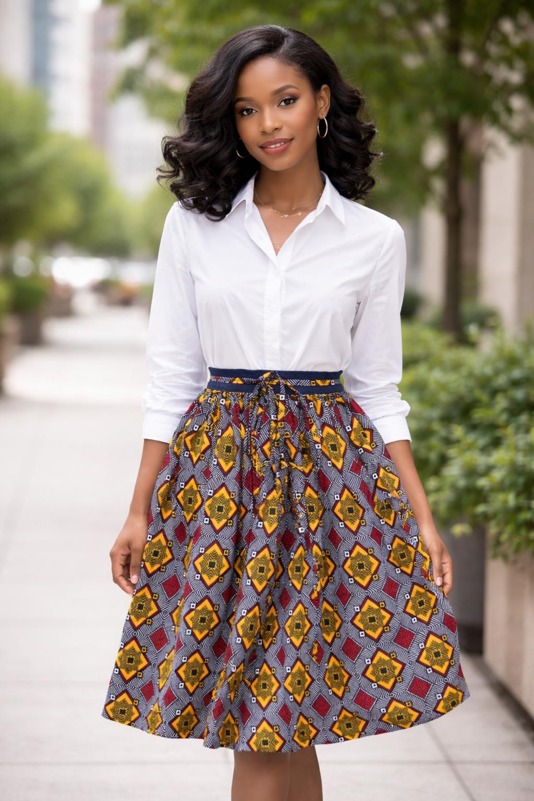 Ankara Midi Skirt: High Waist African Print A-line Skirt - Etsy