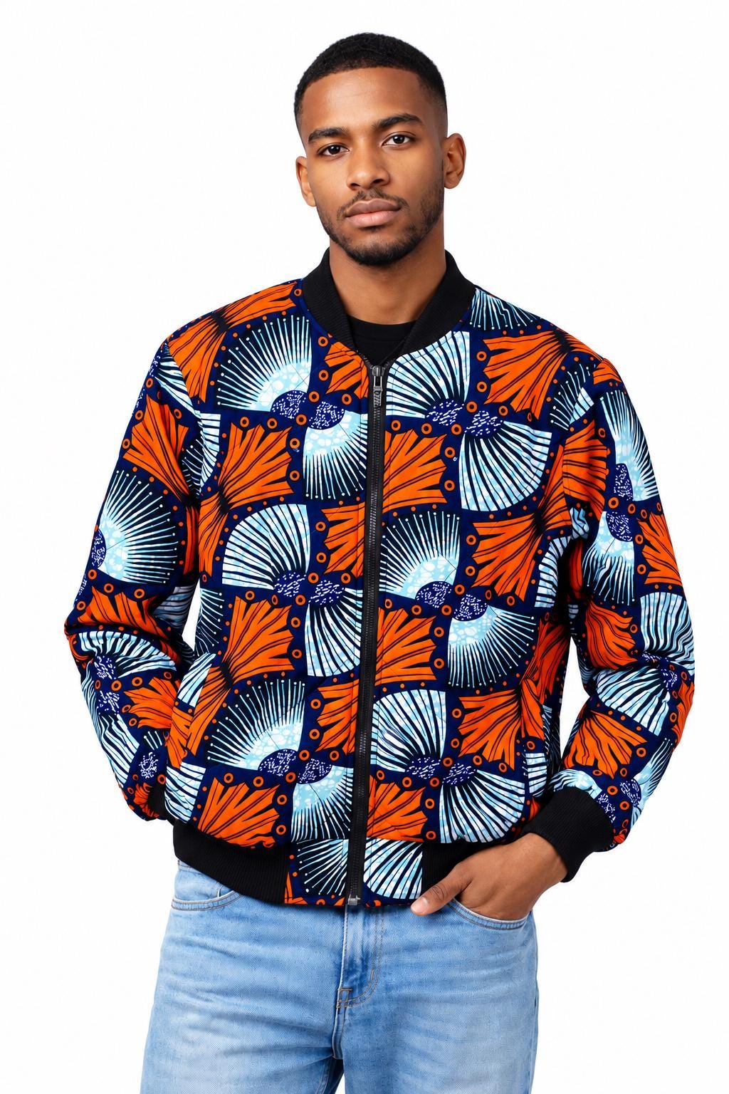Vibrant Ankara Print Bomber Jacket: Unisex African Streetwear - Etsy