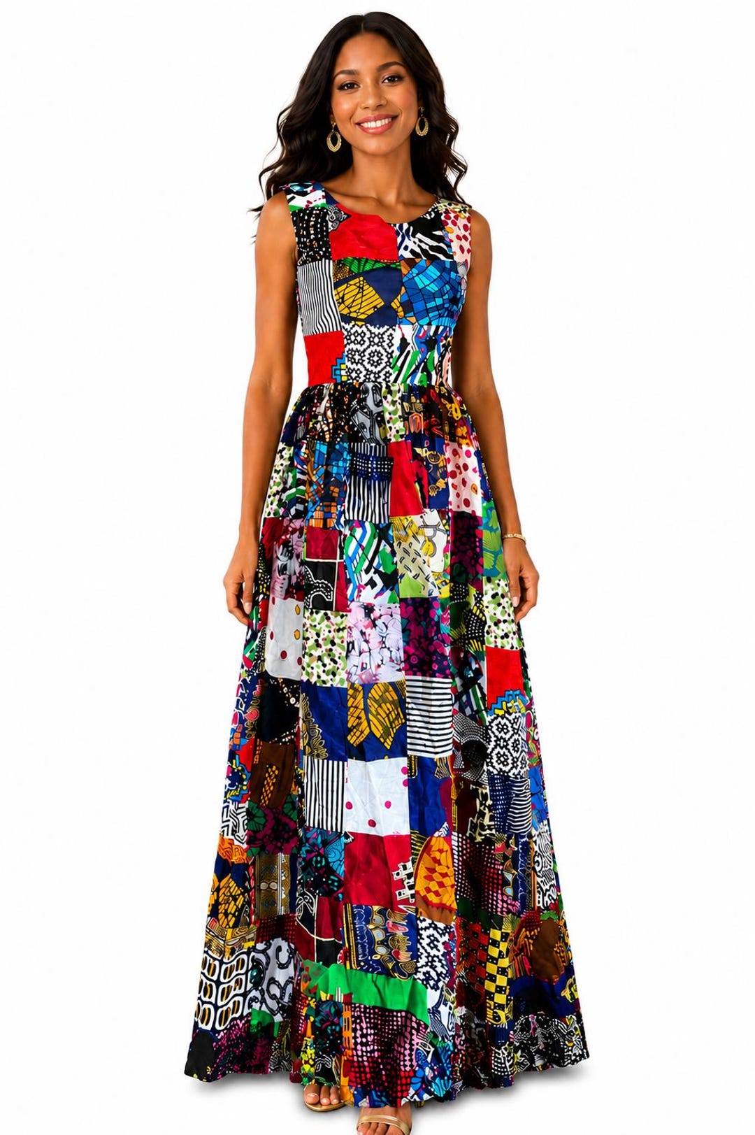 Patchwork Maxi Dress: African Print, Sleeveless Summer Dress - Etsy