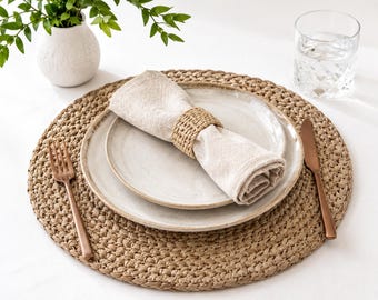 Handwoven Round Placemats: Set of 6, African Decor