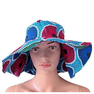 Bucket Hat with Wide Brim, African Print Bucket Hat, Ankara Bucket Hat,  Bucket Hat, Summer  Bucket Hat, Kente Bucket Hat, oversized Sun Hat