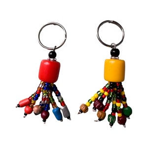 Beaded Tassel Keychain: Colorful Boho Bag Charm