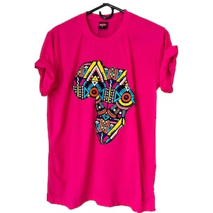 Camiseta de África, camiseta con estampado africano, mapa de África, camisetas unisex, camisetas afrocéntricas, mapa del continente africano, camiseta activista, camiseta de Ankara, regalos