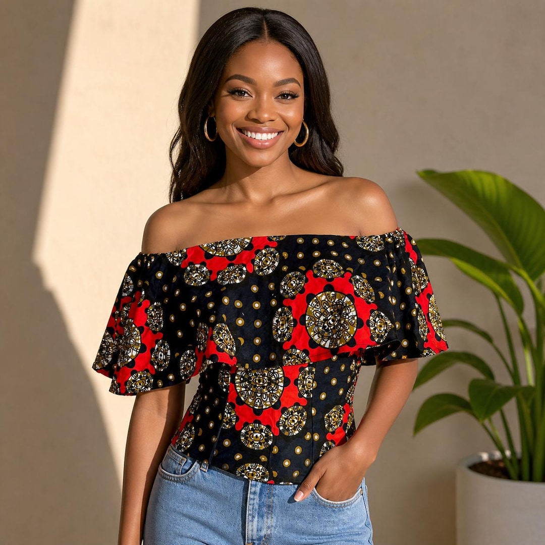 African Print off Shoulder Top: Handmade Ankara Summer Blouse - Etsy