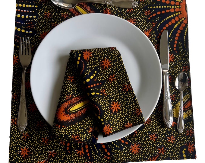 Placemats ,13 Pieces Placemat Set, African Print Placemats, Unique