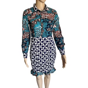 African Print Dress, Afrocentric Dress, African fashion , Ankara Dress, African Dress,African Clothing,Summer Outfit, Long sleeve Dress
