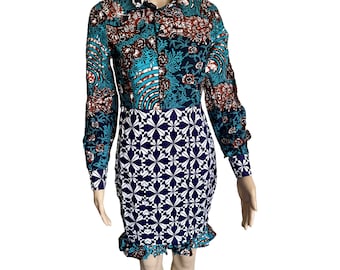 African Print Cotton Dress: Long Sleeve Ankara Fashion