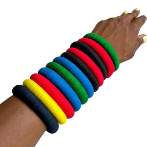 Handmade African Print Fabric Bracelet: Colorful Ankara Bangle