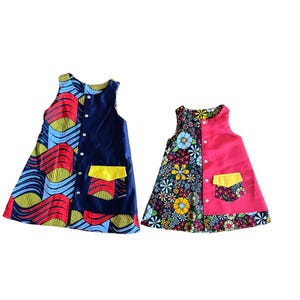Girls&#39; Handmade African Print Dress: Sleeveless A-Line Summer Clothing
