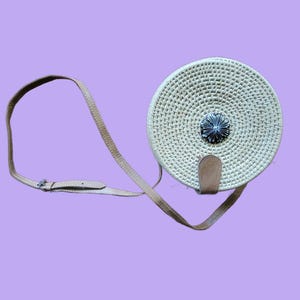 Handwoven Rattan Crossbody Bag – Boho Chic & Timeless Elegance , Round Handmade Crossbody Handbag