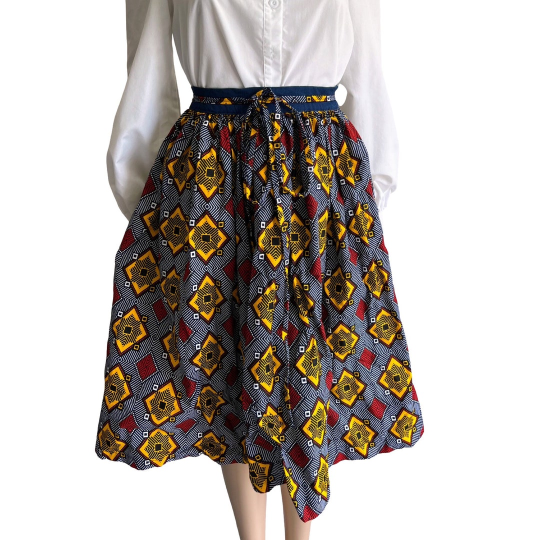 African batik maxi skirt アフリカンバティックマキシスカート