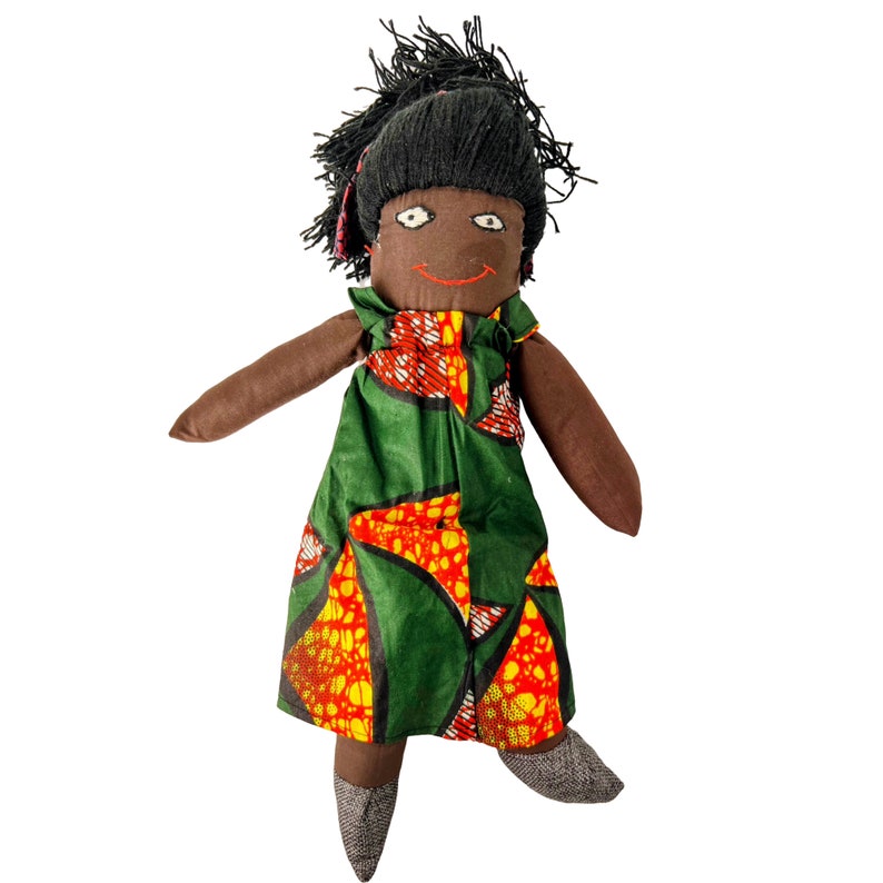 Handcrafted African Print Rag Doll: Brown Skinned Fabric Doll - Etsy