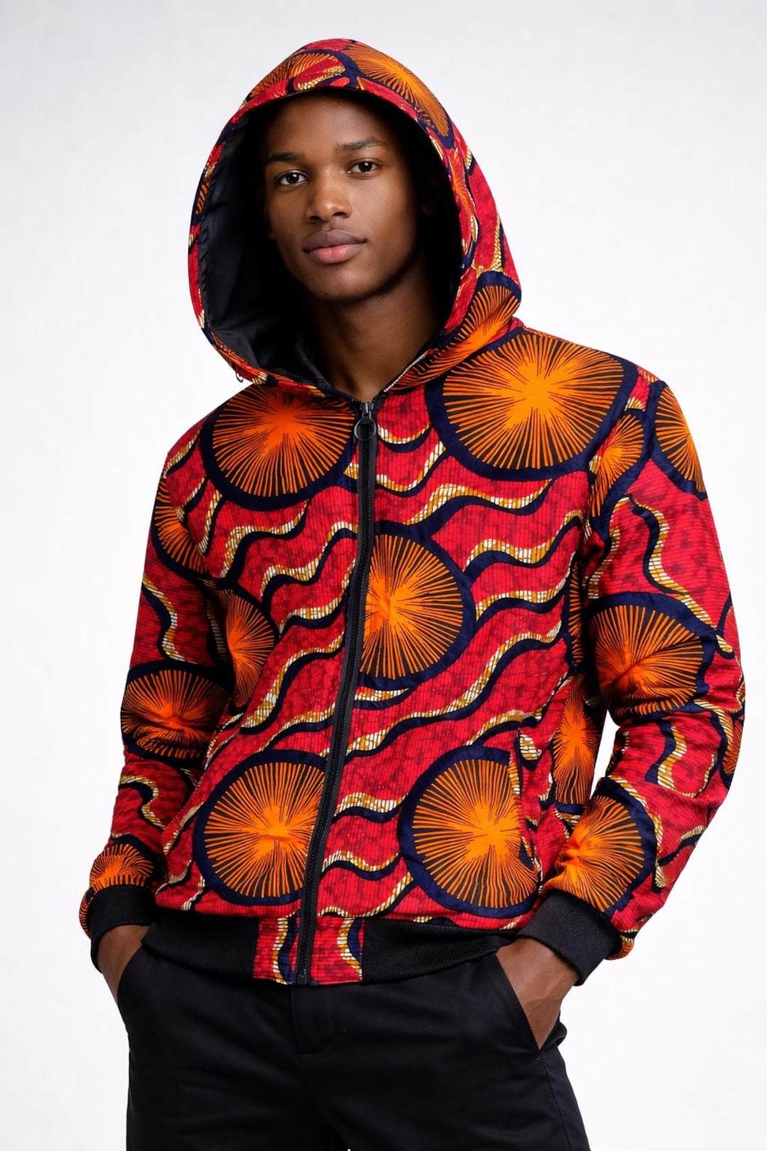 Vibrant African Print Hooded Jacket: Unisex Ankara Bomber - Etsy