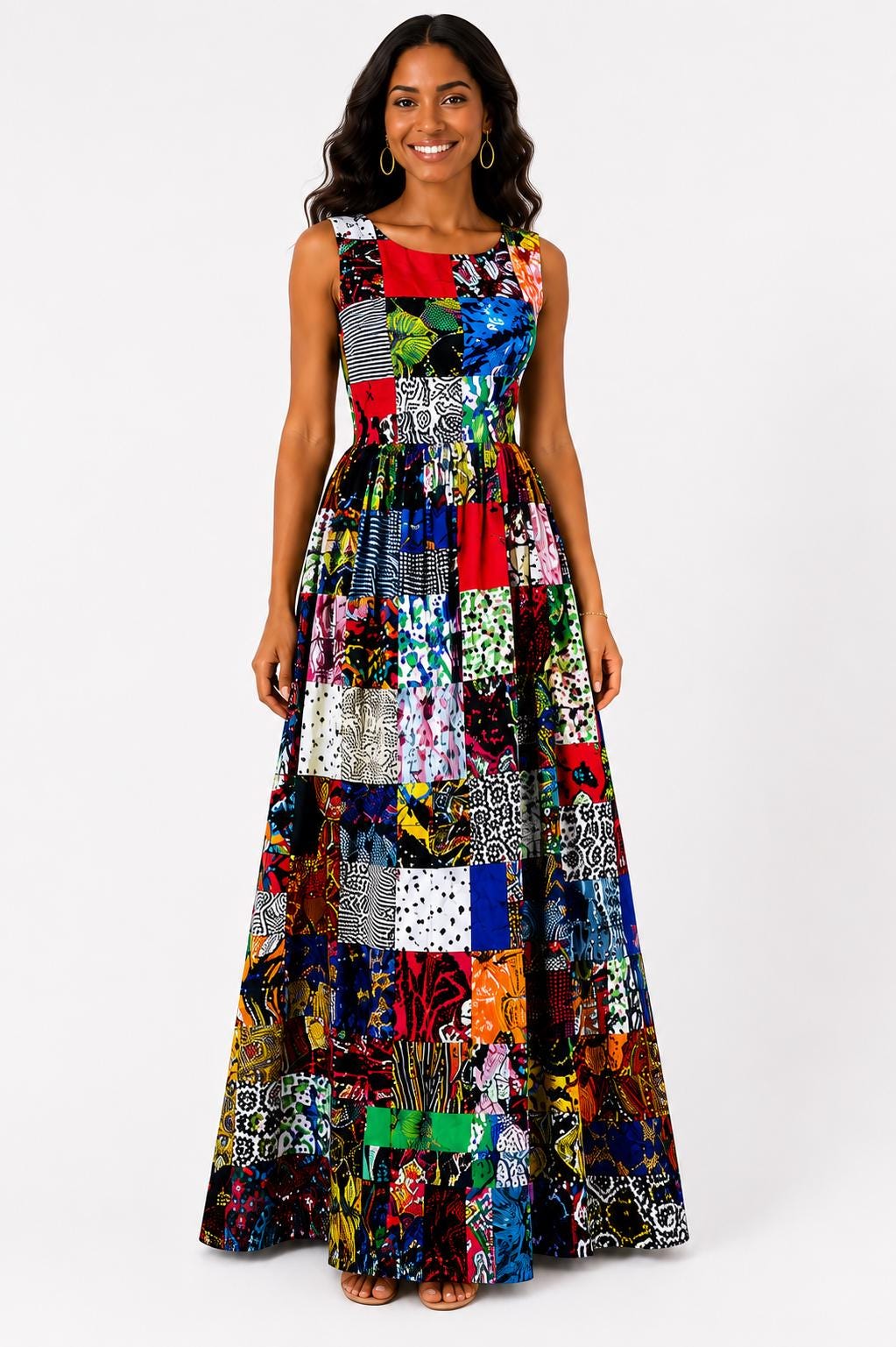 Patchwork Maxi Dress: African Print, Sleeveless Summer Dress - Etsy