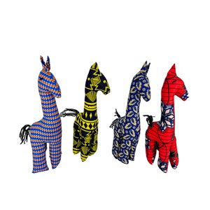 Jirafa, Animales rellenos de Ankara, Animales rellenos con estampado africano, Animales de Safari, Felpa, Juguetes de animales salvajes, Juguetes africanos, Decoraciones de guardería