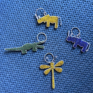 Keychain,Beaded Keychains, Animal Keychains, Aligator Keychain, Butterfly Keychain, Rhino Keychain, Unique Keychain, Gifts for him or her