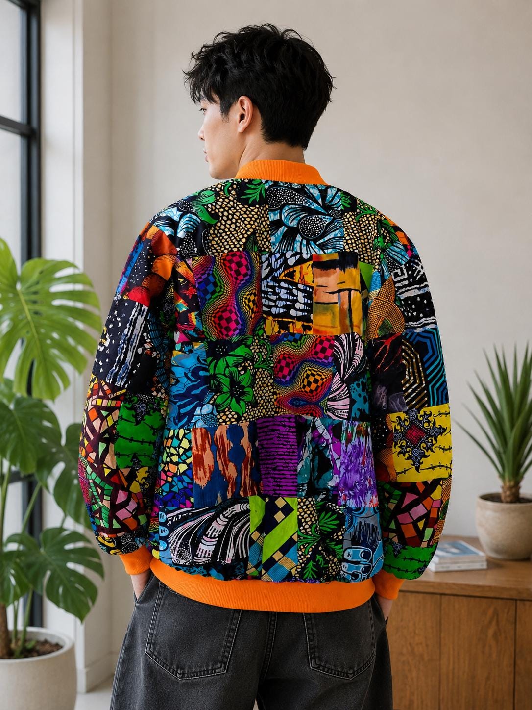 Unisex Ankara Patchwork Bomber Jacket: African Print Streetwear - Etsy