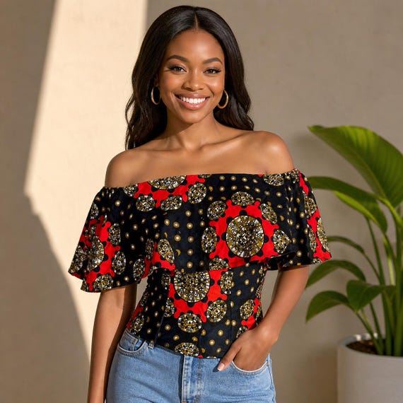 African Print off Shoulder Top: Handmade Ankara Summer Blouse - Etsy