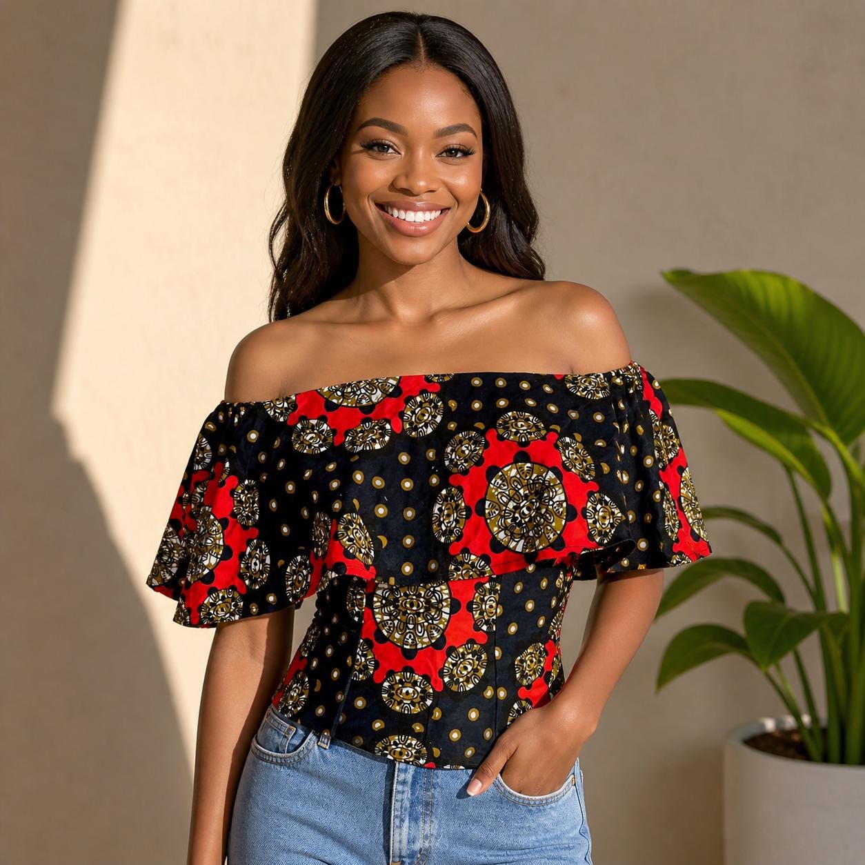 African Print off Shoulder Top: Handmade Ankara Summer Blouse - Etsy