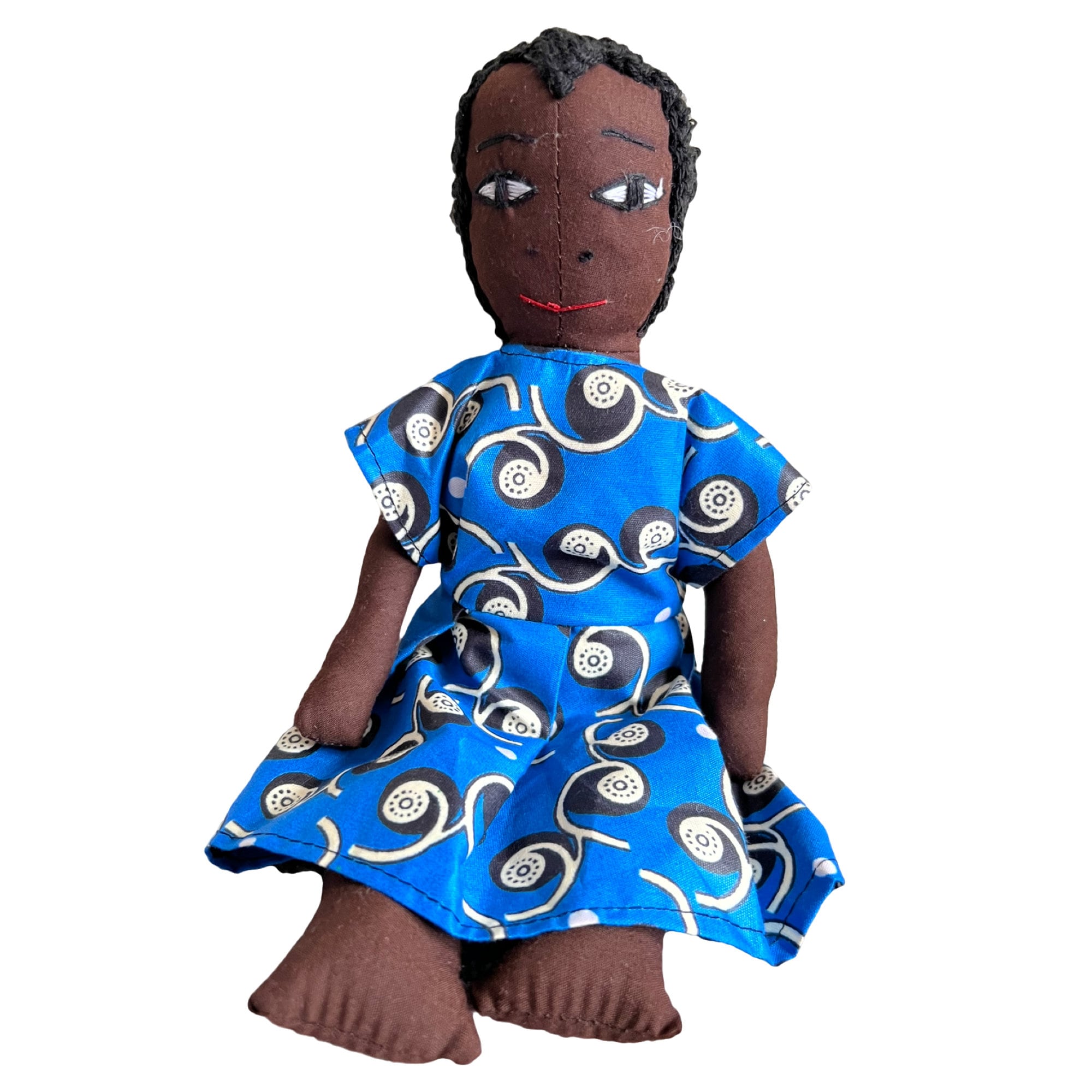 Handmade African Print Rag Doll: Embroidered Face, Removable Clothes - Etsy