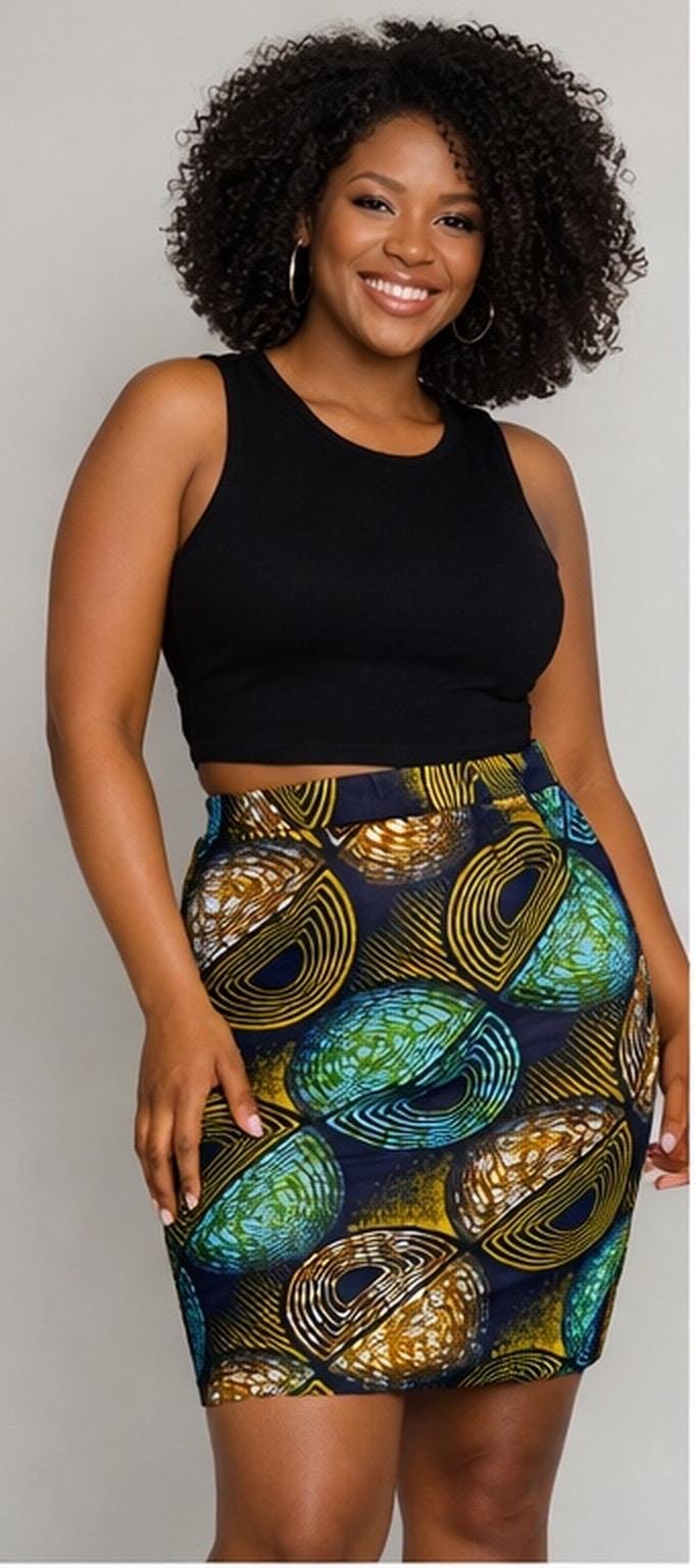 Vibrant African Print Pencil Skirt: High-waist Ankara Skirt - Etsy