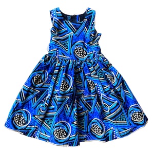 Girls&#39; Ankara Dress with Headband: Handmade African Print Cotton Outfit