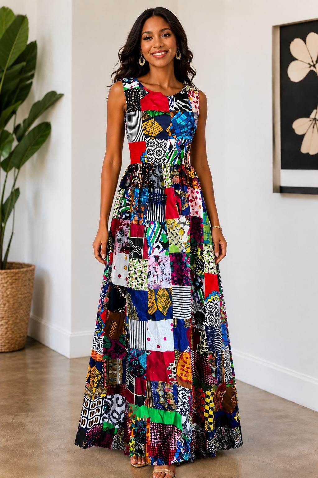 maxi summer african print dresses African Dresses For Women Elegant Dashiki Summer Spaghetti Straps Maxi Dress