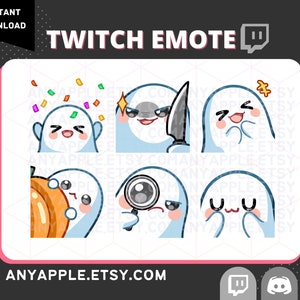 Cute Ghost Twitch Emotes for Streamer Pack 2 | Discord Emote | Kawaii Spooky Ghost Sub Emoji