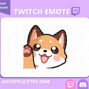 Cute Fox Twitch Emote for Streamer | Discord Emote | Wave, Hi, Hello, Bye | Kawaii Kitsune Sub Emoji