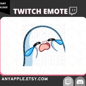 Cute Ghost Twitch Emote for Streamer | Discord Emote | Cry, Sad, Tears | Spooky Kawaii Ghost Sub Emoji
