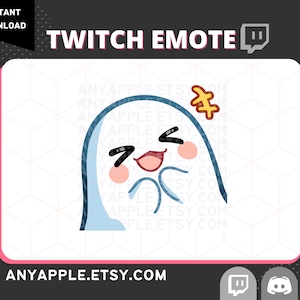 Cute Ghost Twitch Emote for Streamer | Discord Emote | Lol, Lul, Happy, Laugh, Giggle | Spooky Kawaii Ghost Sub Emoji
